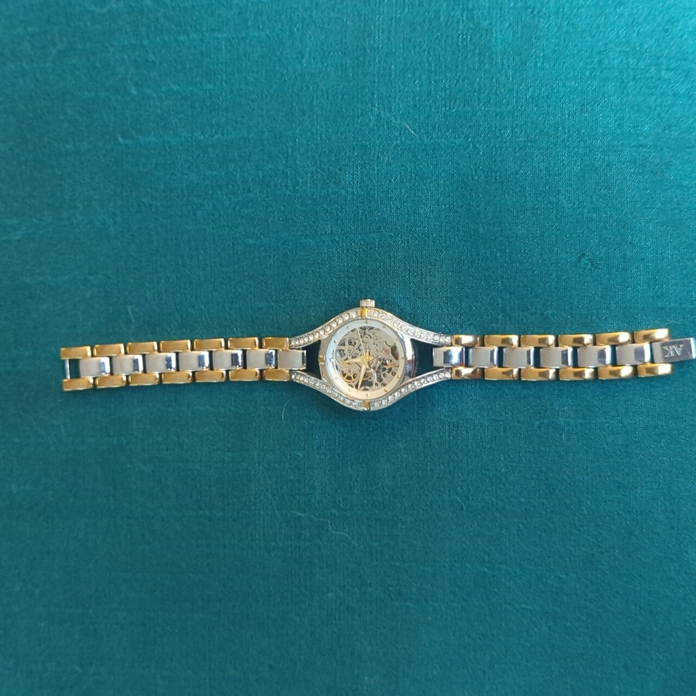 Two Tone Automatic Anne Klein Skeleton Watch - image 3